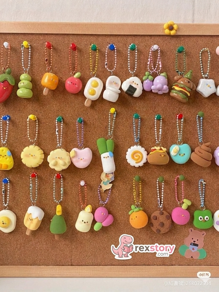 handmade clay keychain cute small accessory